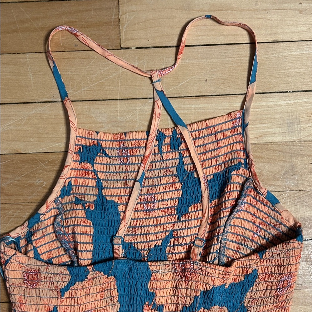 Free People Floral Maxi Dress in Blue and Orange - Picture 6 of 9
